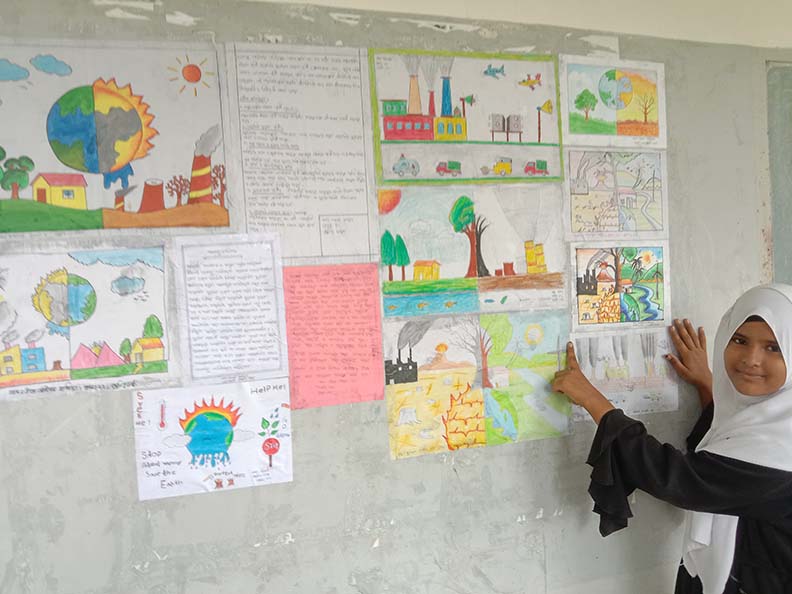 জলবায়ু পরিবর্তন সচেতনতামূলক কার্যক্রম(দেয়ালিকা অংকন)